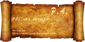 Püski Arnold névjegykártya